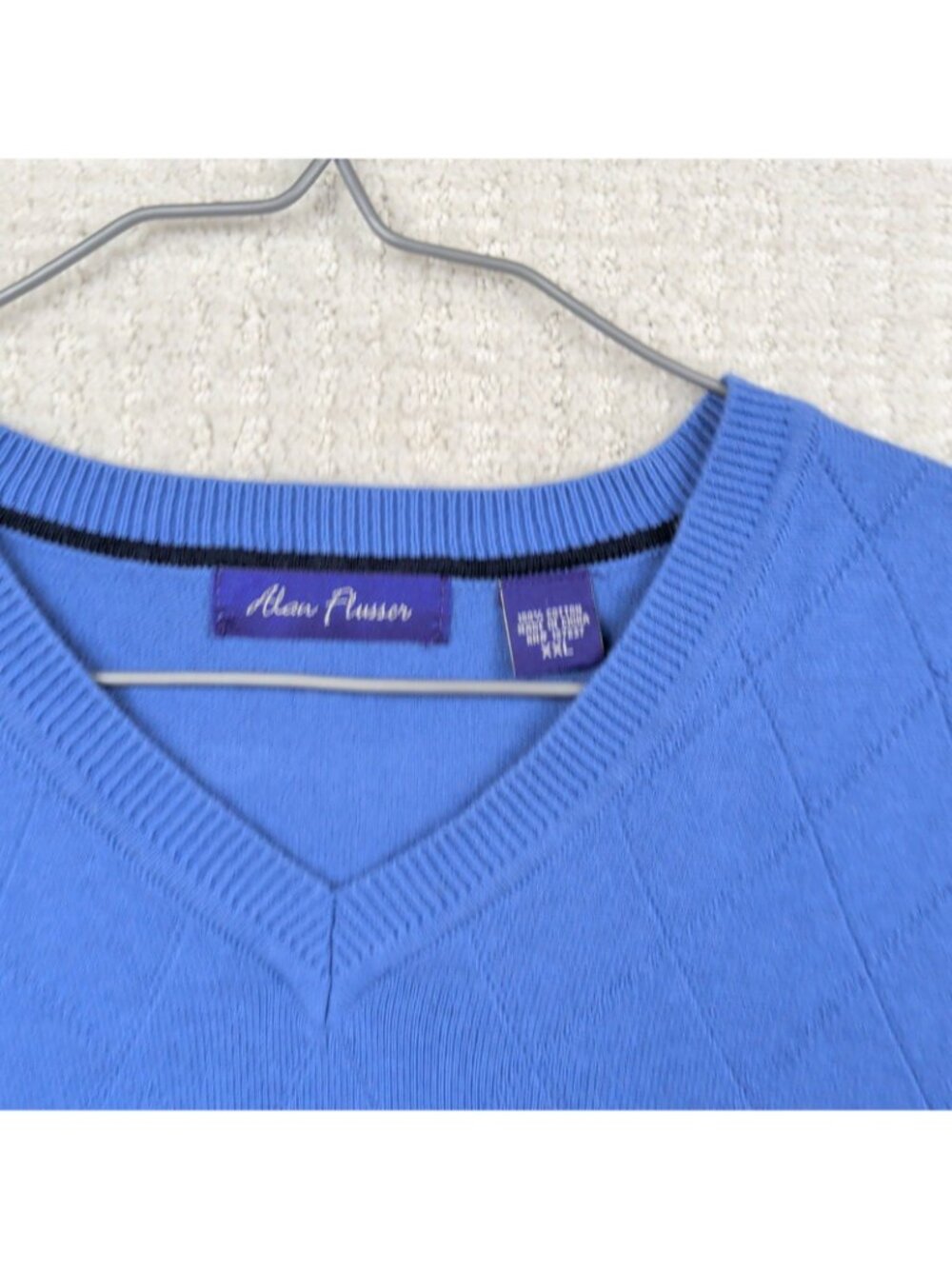 Alan Flusser Sleeveless Golf Sweater Knit Argyle Vest Men Sz XXL Preppy Retro - Picture 5 of 8